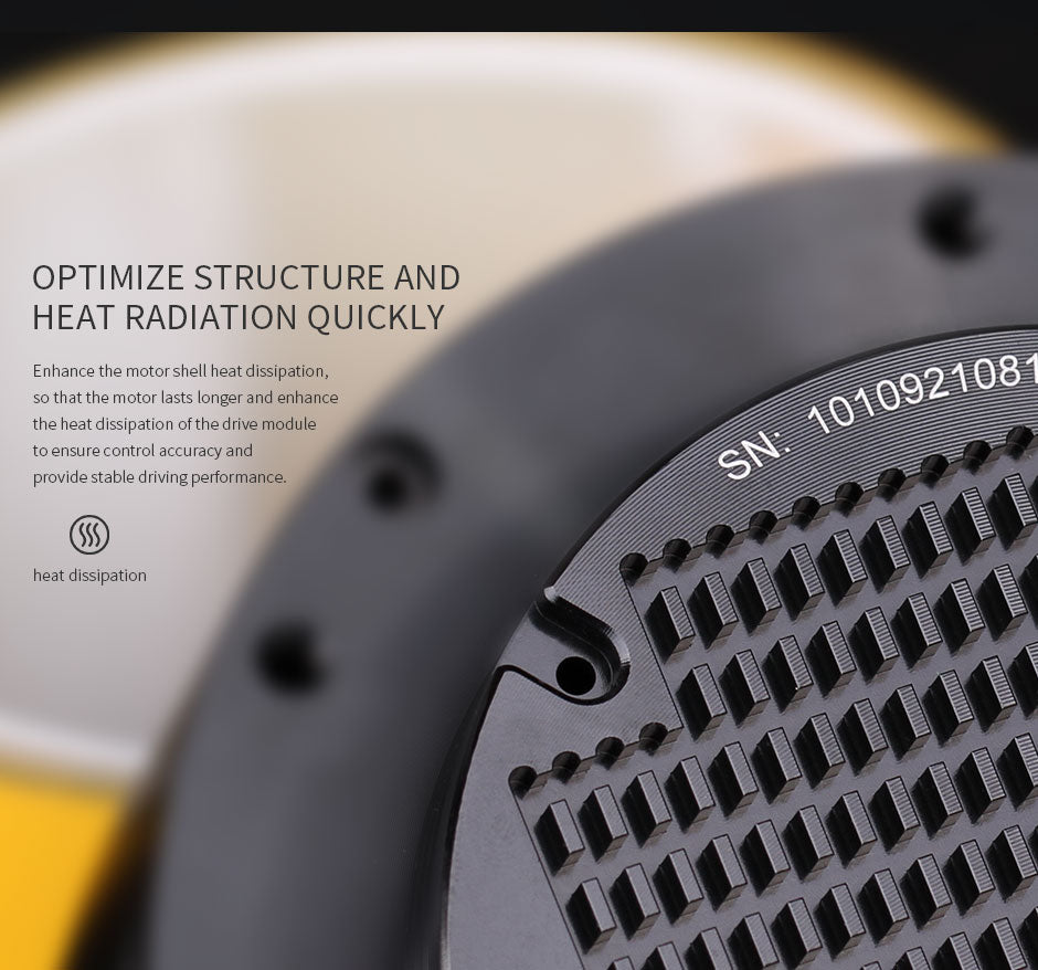 CubeMars T-Motor AK10-9 actuator with controller for robotics has enhanced motor shell heat dissipation.